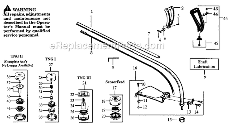 Page B Diagram and Parts List for GTI17C  Weed Eater Trimmer